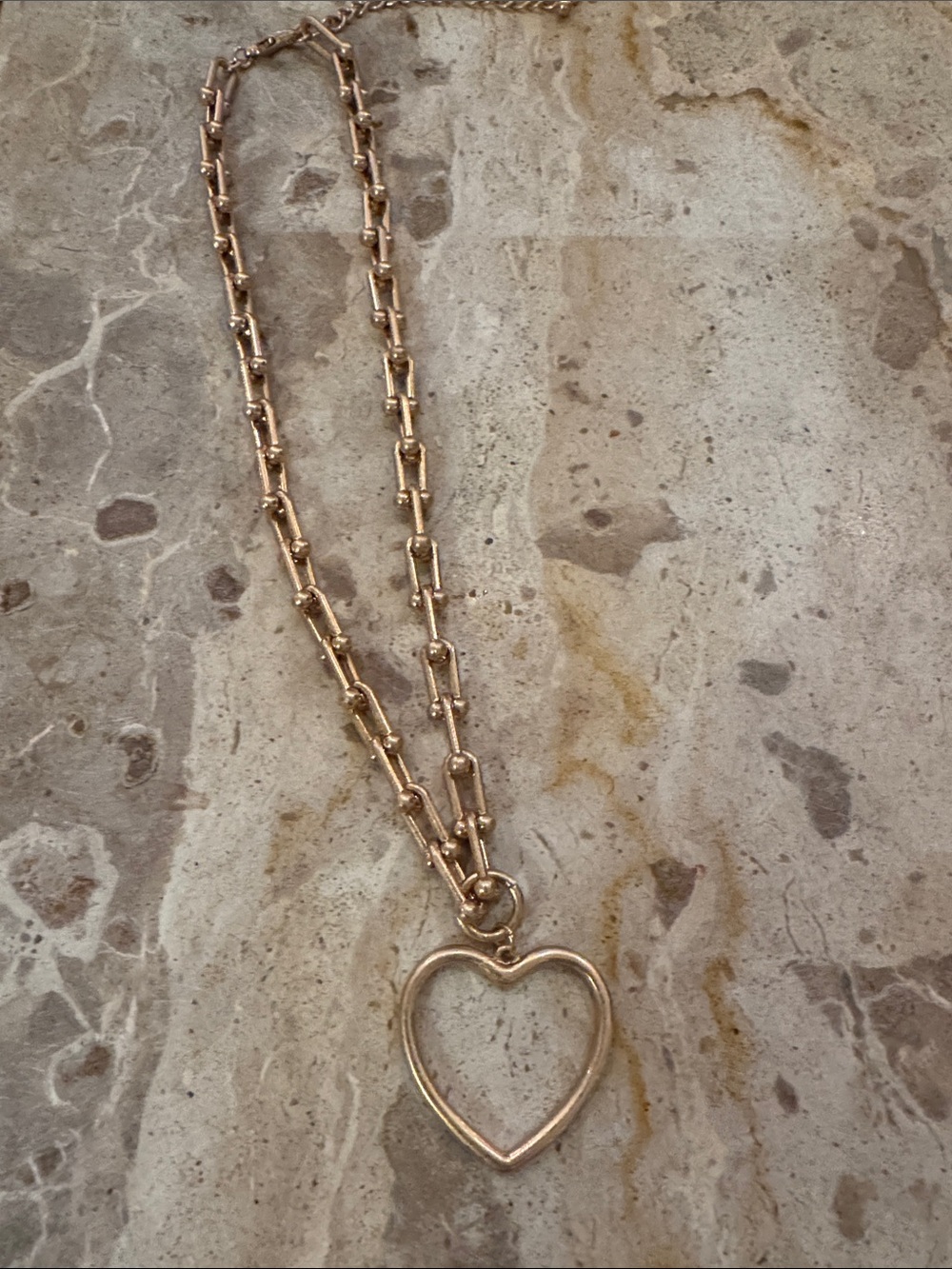 Heart Pendant Necklace in Matte Gold